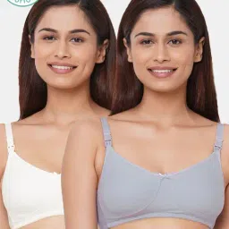 Inner Sense Multicolored Non Wired Non Padded Nursing Bra (Pack Of 2)-image-60