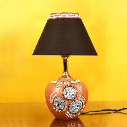 Unravel India Brown & Orange Terracotta Table Lamp - Set of 1-16