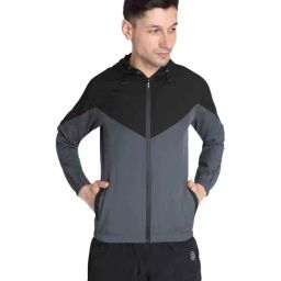 Chkokko Black Full Sleeves Windcheater Jacket-image-1
