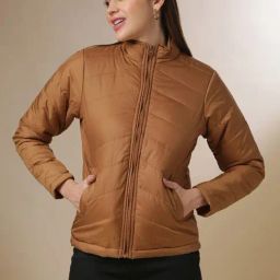 Campus Sutra Brown Quilted Jacket-image-45
