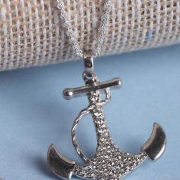 Clara 92.5 Sterling Silver Anchor Pendant with Chain for Women-image-97