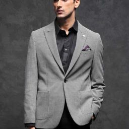Rare Rabbit Black Regular Fit Checked Blazer-image-2
