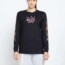 Adidas Originals Black Cotton Printed T-Shirt-image-85