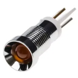 RS PRO Orange Panel Mount Indicator 2V DC, Mounting Hole Size 8 mm, Termination Type Solder Tab, Model No 206211-47