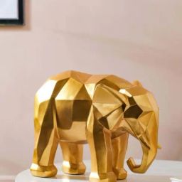 Nestasia Durable Resin made scratch proof Anti-skid base golden elephant showpiece for living room-image-18