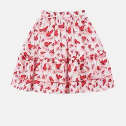 Kiddopanti Kids Red Printed Skirt-image-11