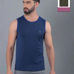 Force NXT Indigo & Olive Regular Fit Gym Vest - Pack Of 2-image-36