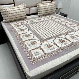Pure Decor Lifestyle Brown 380 TC Pure Cotton King Bedsheet Set-2.74 m x 2.74 m-image-101