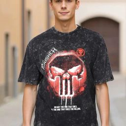 Bewakoof Marvel Merchandise Black Cotton Oversized Fit Graphic T-Shirt-image-66