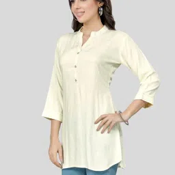 Saree Swarg Cream A-Line Short Kurti image 3