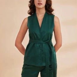 B77 Zahara Waistcoat Sleeveless Waistcoat With Belt-picture-33