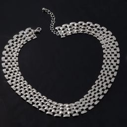 Yellow Chimes Rhodium-Plated Band Short Chokers Necklace-image-10