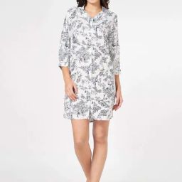 Dreamz By Pantaloons Bright White Relaxed Fit Printed Night Dress-image-55
