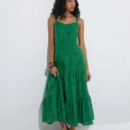 LOV by Westside Green Broderie Anglaise Cotton Tiered Dress-image-21