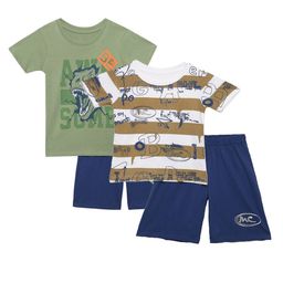 YK Boys Selection Of 2 Printed Pure Cotton T-shirt With Shorts-image-93