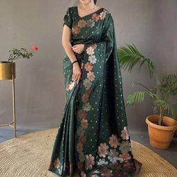 VILLE FASHION Woven Design Art Silk Kanjeevaram Saree-image-41