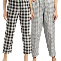 Kryptic Blue & Black Cotton Checks Lounge Pants (Pack Of 2)-image-59