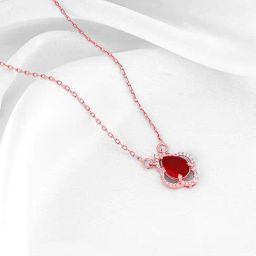 GIVA 925 Silver Rose Gold Love Confession Necklace for Women & Girls-image-91