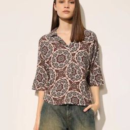 Only Brown Oversized Printed Top-image-9