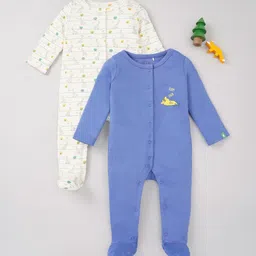 Ed-a-Mamma Baby Boys Pack of 2 Printed Sleepsuit-image-93