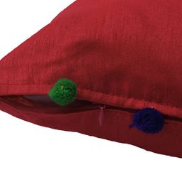 RANGDESI Red Set of 3 Solid Square Cushion Covers image 2
