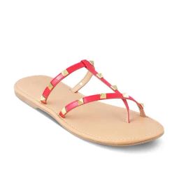 Tresmode Women's Red Toe Ring Sandals-image-7