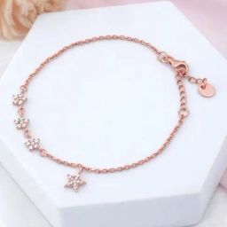 Zavya Star Rose Gold Plated 925 Sterling Silver Bracelet-13