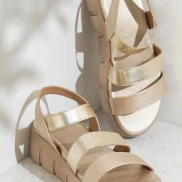 Inc.5 Women's Gold Ankle Strap Wedges-image-92