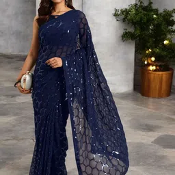 Mitera Embellished Sequinned Saree-image-67