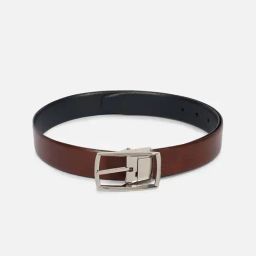 Van Heusen Black Leather Textured Reversible Belt-image-61