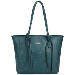 Fastrack Teal Solid Medium Tote Handbag-image-14