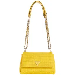 Guess Yellow Textured Sling Handbag-picture-36