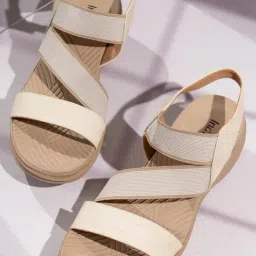 Inc.5 Women's Beige Ankle Strap Wedges-picture-2