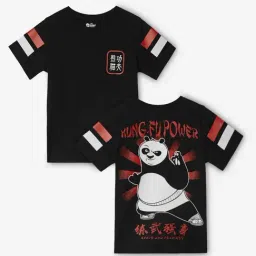 The Souled Store Kids Black Cotton Graphic T-Shirt-picture-10