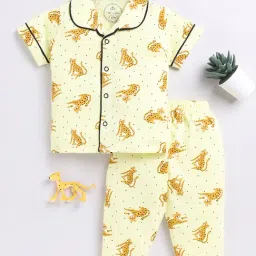 Clt.s Kids Yellow Printed Shirt with Pants-image-66