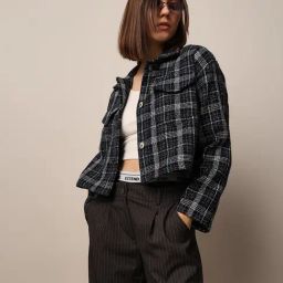 Only Black & Blue Checks Jacket-96