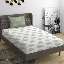 YaAkholic White 210 TC Single Bedsheet with 1 Pillow Covers-image-53