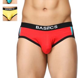 BASIICS by La Intimo Men Pack of 3 Briefs BCSBR070C346-16