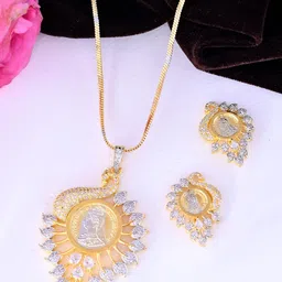 Anouk Gold & Silver Plated American Diamond Studded Jewellery Set-34