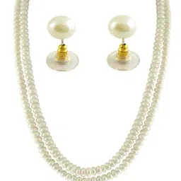 Sri Jagdamba Pearls Golden & Silver Alloy Necklace Set-image-27