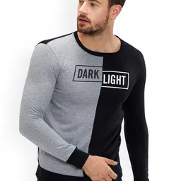 Maniac Men Black & Grey Colourblocked Sweatshirt-image-23