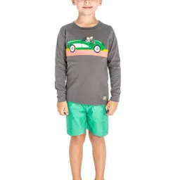 Cherry Crumble By Nitt Hyman Kids Grey Applique T-Shirt-image-74