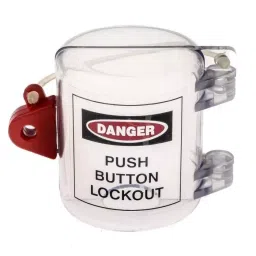 RS PRO 1-Lock PVC Push Button Lockout, 30mm Shackle Model No 8625228-14