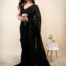 Jinal & Jinal Embellished Sequinned Pure Cotton Saree-picture-34
