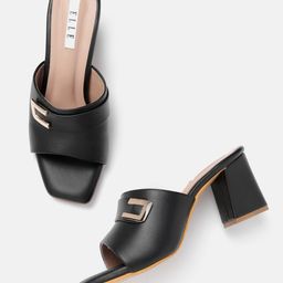 ELLE Block Heels with Metal Detail-53