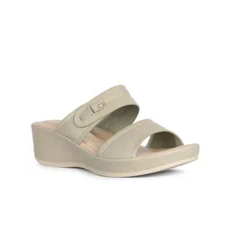 Bata comfit PU Platform Sandals with Laser Cuts image 2