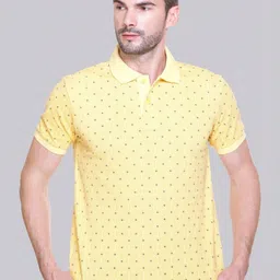ELPIDA Men Conversational Printed Polo Collar Cotton T-shirt-image-76