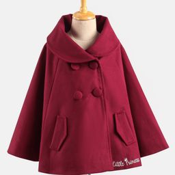 Babyhug Full Sleeves Solid Woven Trench Coat- Maroon-image-96
