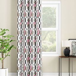 SEJ by Nisha Gupta Single Floral Eyelet Long Door Curtain - White-image-15