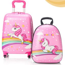 Kid's Travel Suitcase Trolley Bag with Wheels - 18 Inches lugguage & 15 Inches Backpack-21